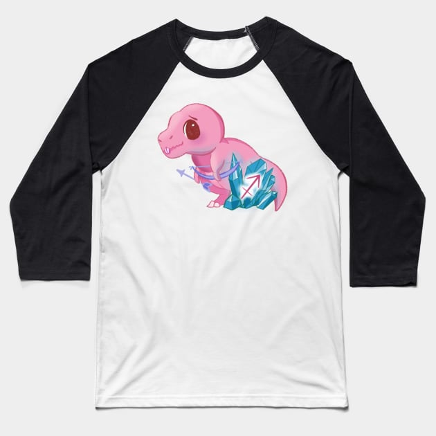 Sagittarius T-Rex Baseball T-Shirt by MailoniKat